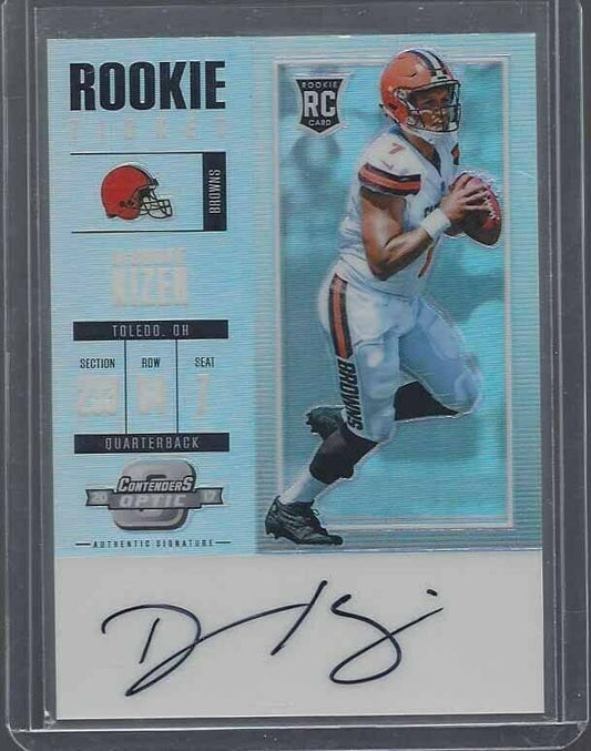 DESHONE KIZER 2017 CONTENDERS OPTIC ROOKIE TICKET SILVER HOLO ON CARD AUTO RC
