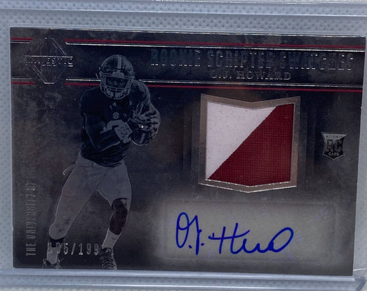 O.J. HOWARD 2017 PANINI MAJESTIC ROOKIE SCRIPTED SWATCHES PATCH AUTO RC #D /199