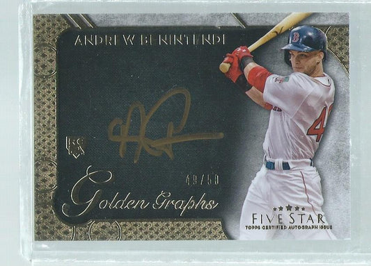 ANDREW BENINTENDI 2017 TOPPS FIVE STAR GOLDEN GRAPHS ON CARD AUTO RC #D 49/50