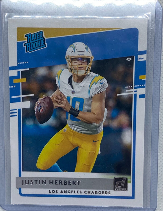 JUSTIN HERBERT 2020 PANINI DONRUSS RATED ROOKIE RC #303