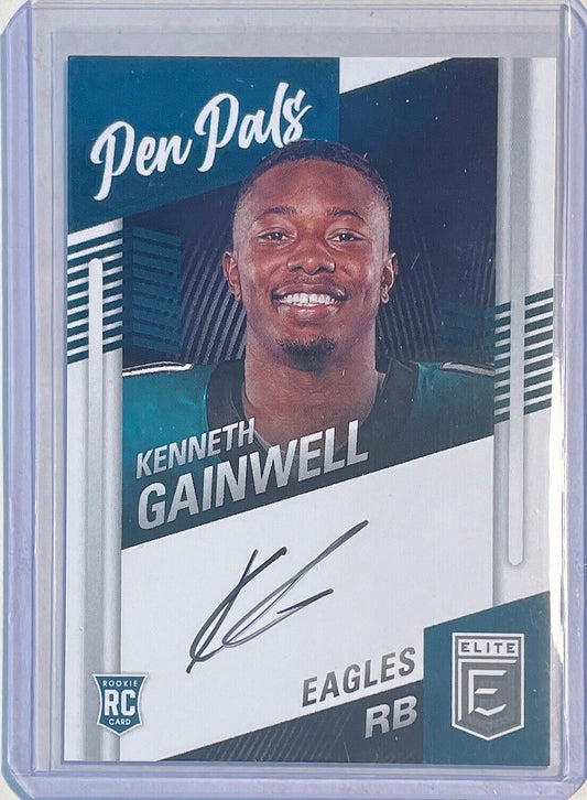 KENNETH GAINWELLL 2021 DONRUSS ELITE PEN PALS ON CARD AUTO ROOKIE RC #PP-KGA