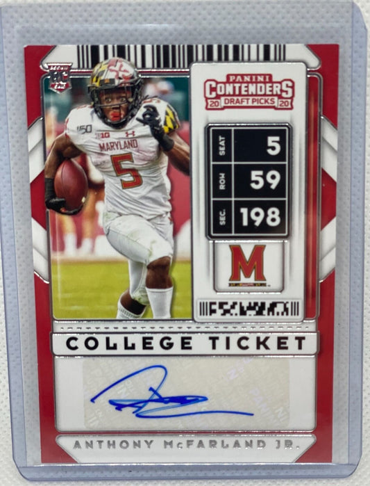 ANTHONY MCFARLAND JR. 2020 CONTENDERS DRAFT PICKS COLLEGE TICKET AUTO RC #236