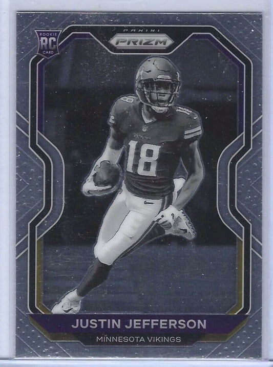 JUSTIN JEFFERSON 2020 PANINI PRIZM NEGATIVE VARIATION SP ROOKIE CARD RC #398