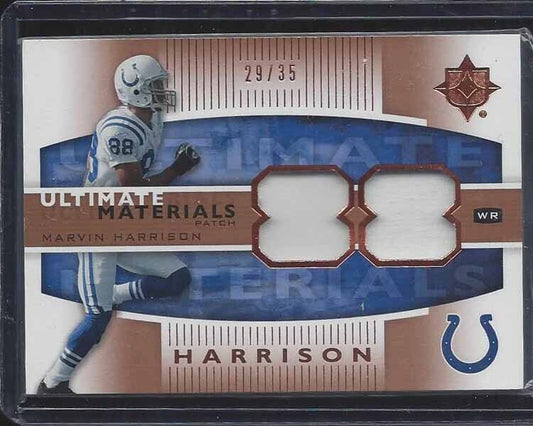 MARVIN HARRISON 2007 ULTIMATE COLLECTION MATERIALS BRONZE DUAL PATCH #D 29/35