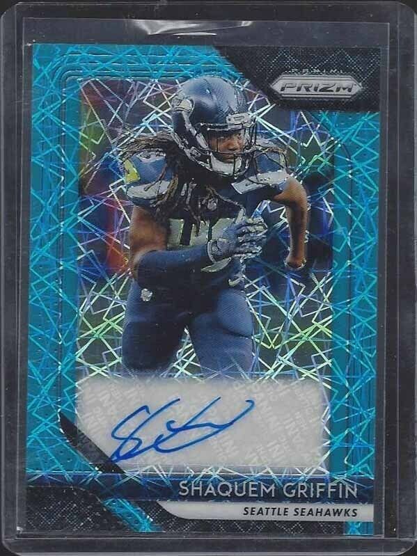 SHAQUEM GRIFFIN 2018 PANINI PRIZM BLUE LASER PRIZMS SSP ROOKIE AUTO RC