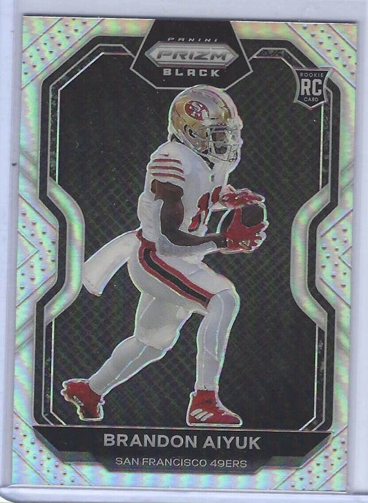 BRANDON AIYUK 2020 PANINI CHRONICLES PRIZM BLACK SILVER PRIZM RC #PB-14