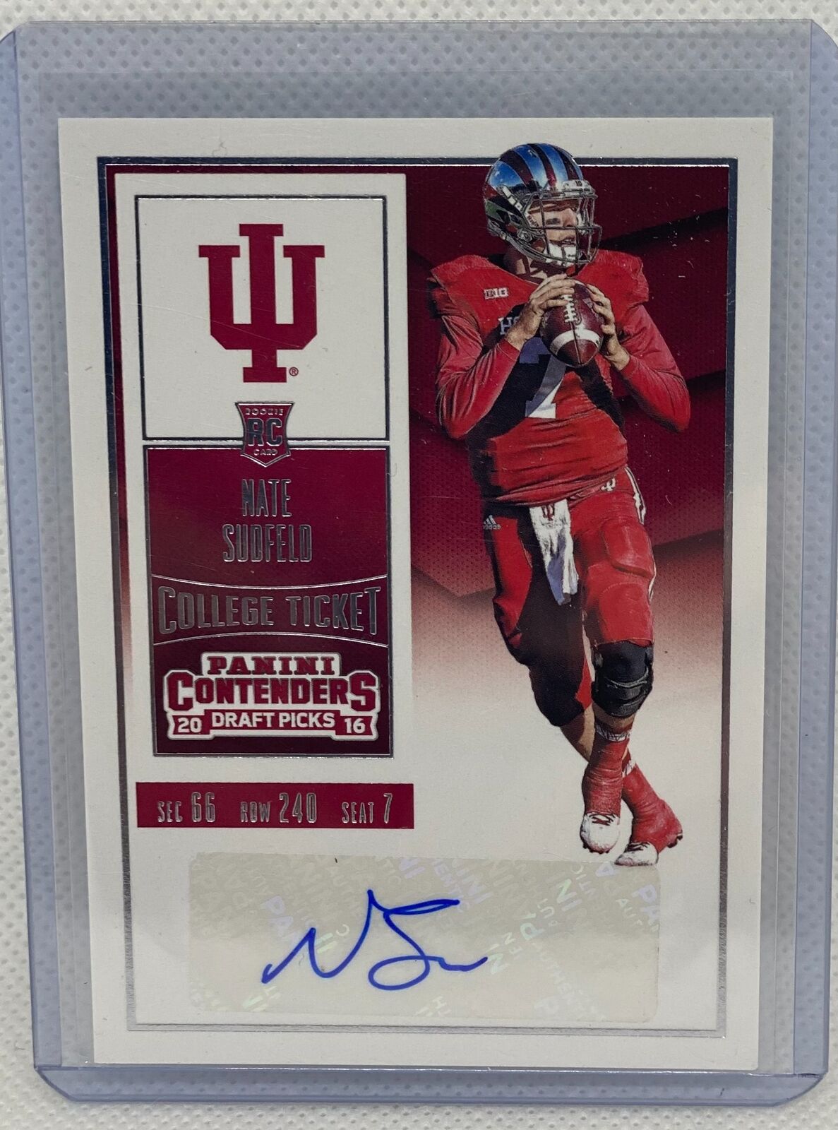 NATE SUDFELD PANINI CONTENDERS DRAFT PICKS COLLEGE TICKET AUTO RC #268