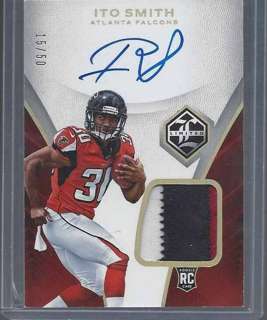 ITO SMITH 2018 LIMITED SILVER RPA ROOKIE PATCH ON CARD AUTO RC #D 15/50