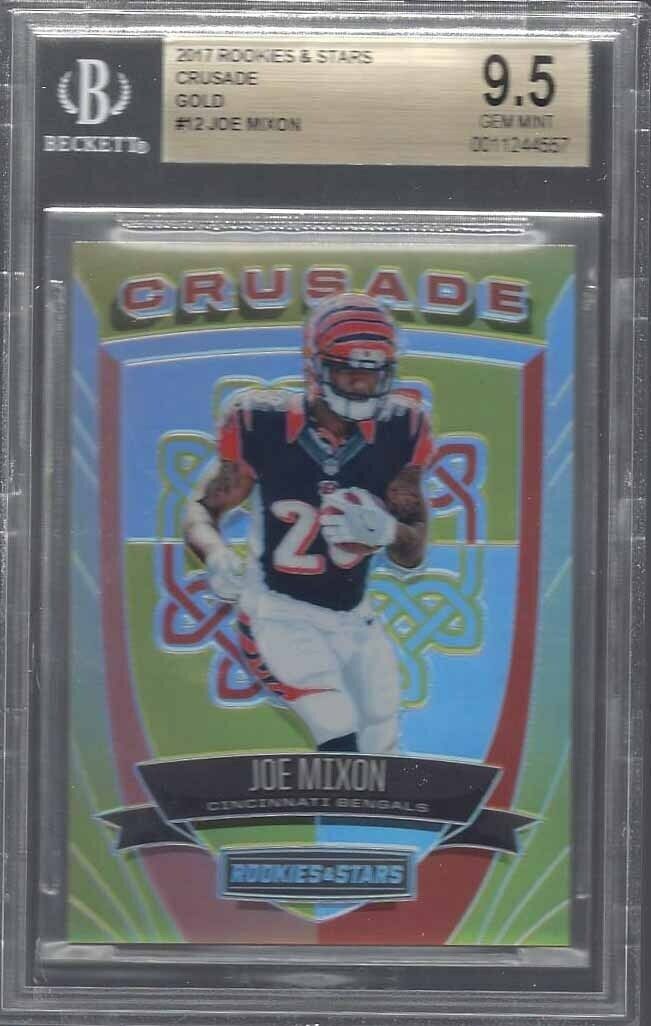JOE MIXON 2017 ROOKIES & STARS CRUSADE GOLD PRIZM RC #D 6/10 BGS 9.5 POP GEM 1/1