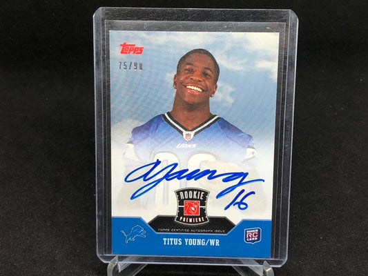TITUS YOUNG 2011 TOPPS ROOKIE PREMIERE ON CARD AUTO RC #D 75/90