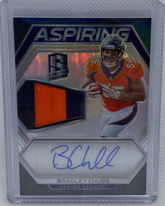 BRADLEY CHUBB 2018 PANINI SPECTRA ASPIRING PATCH ROOKIE AUTO RC #D 63/99