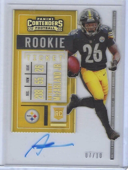 ANTHONY MCFARLAND J 2020 PANINI CONTENDERS ROOKIE TICKET CLEAR AUTO RC #D /10