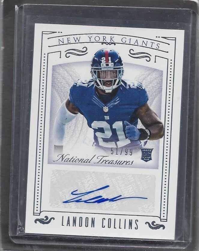 LANDON COLLINS 2015 NATIONAL TREASURES GIANTS TRUE ROOKIE AUTO RC #D 51/99