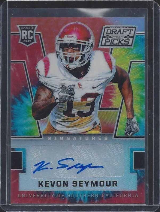 KEVON SEYMOUR 2016 PANINI PRIZM DRAFT PICKS USC TIE DYE PRIZMS AUTO RC #D 36/49