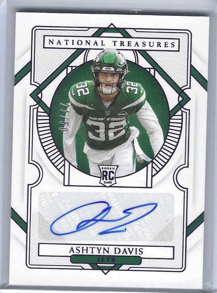 ASHTYN DAVIS 2020 NATIONAL TREASURES PURPLE ROOKIE AUTO RC #D /50