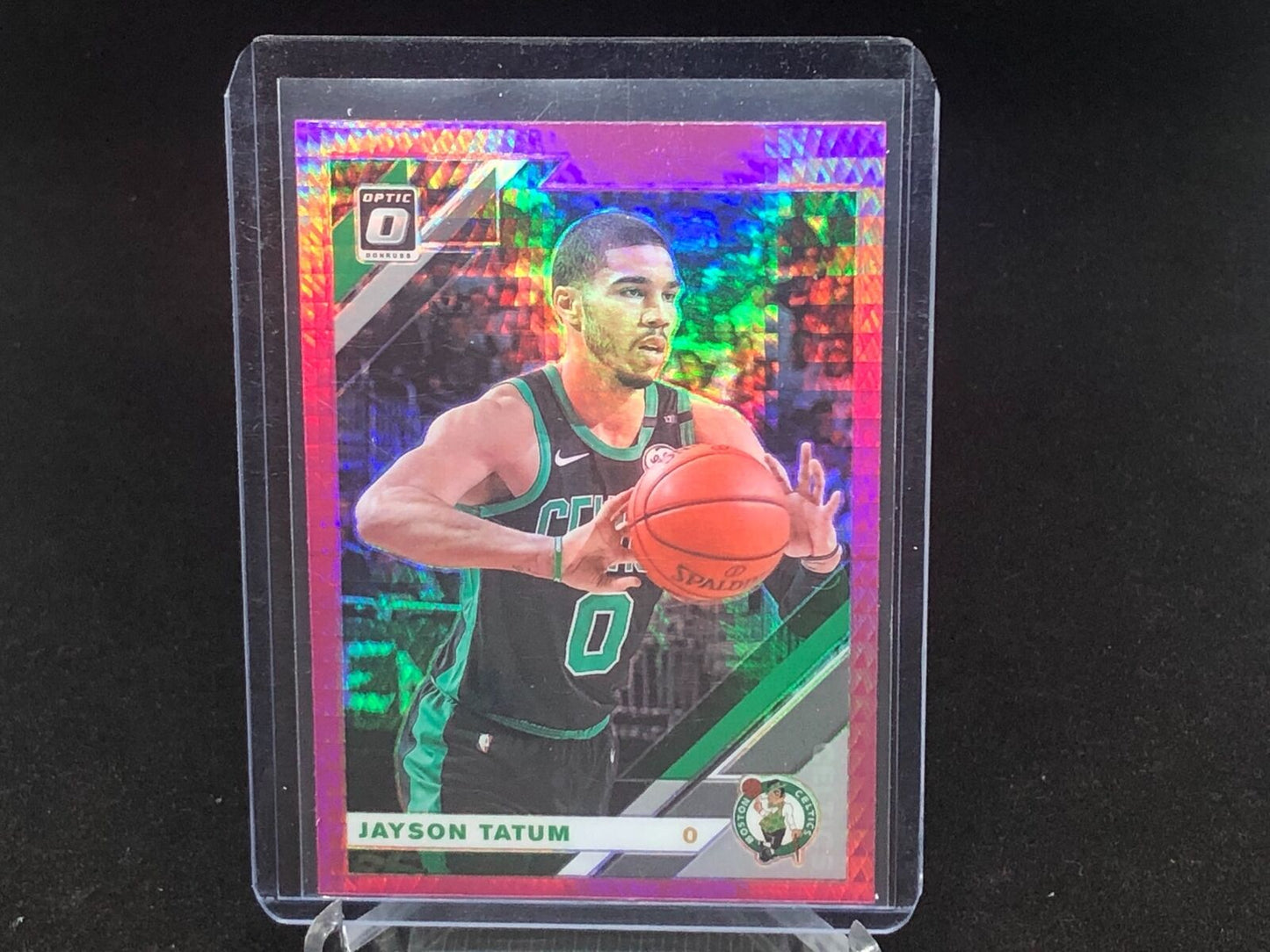 JAYSON TATUM 2019-20 PANINI DONRUSS OPTIC PINK HYPER PRIZM HOLO # 82
