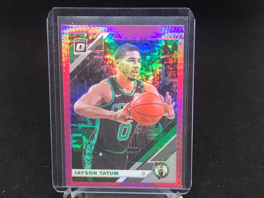 JAYSON TATUM 2019-20 PANINI DONRUSS OPTIC PINK HYPER PRIZM HOLO # 82