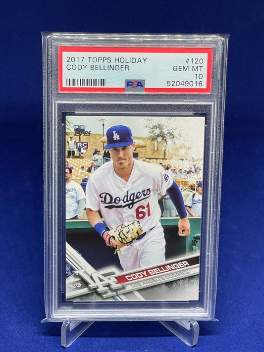 CODY BELLINGER 2017 TOPPS HOLIDAY ROOKIE RC #120 PSA 10 GEM MINT