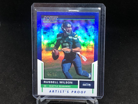 RUSSELL WILSON 2017 PANINI SCORE BLUE ARTISTS PROOF #D 35/35