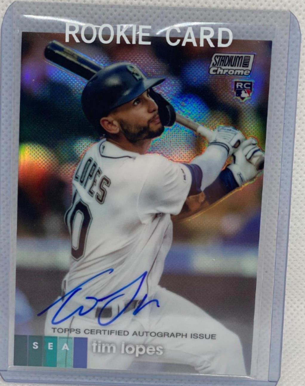 TIM LOPES 2020 TOPPS STADIUM CLUB CHROME REFRACTOR ON CARD AUTO RC #UATL