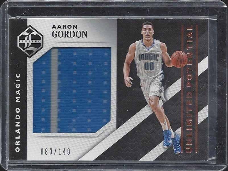 AARON GORDON 2015-16 LIMITED UNLIMITED POTENTIAL JUMBO 2 COLOR JERSEY #D 83/149