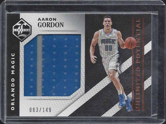 AARON GORDON 2015-16 LIMITED UNLIMITED POTENTIAL JUMBO 2 COLOR JERSEY #D 83/149