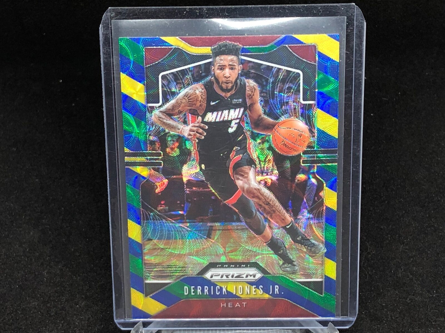 DERRICK JONES JR 2019-20 PANINI PRIZM BLUE YELLOW GREEN PRIZMS #150