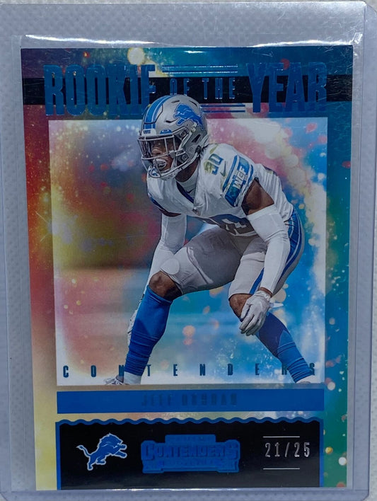 JEFF OKUDAH 2020 PANINI CONTENDERS ROOKIE OF THE YEAR PLATINUM RC #D 21/25