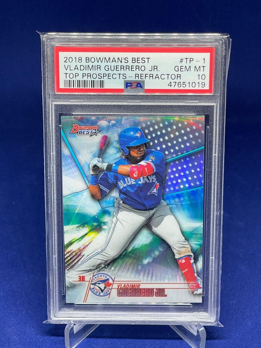 VLADIMIR GUERRERO JR 2018 BOWMANS BEST TOP PROSPECTS REFRACTOR PSA 10 GEM