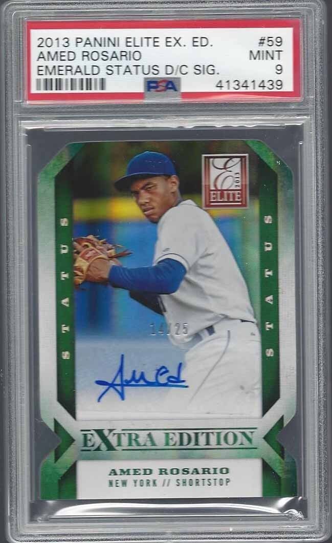 AMED ROSARIO 2013 ELITE EXTRA EDITION EMERALD STATUS DIE CUT AUTO #D 14/25 PSA 9
