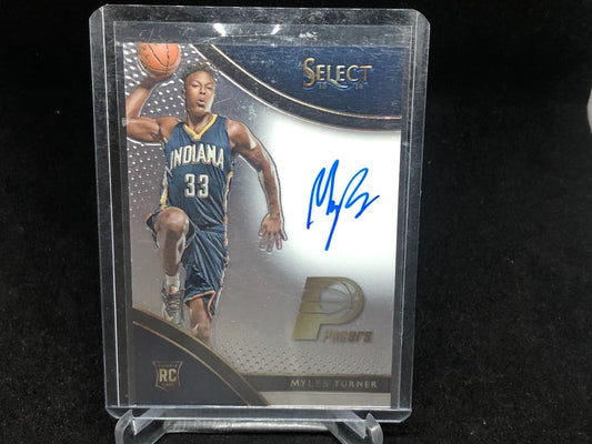 MYLES TURNER 2015-16 PANINI SELECT ON CARD AUTO RC #D 152/199