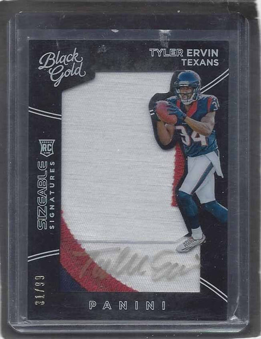 TYLER ERVIN 2016 PANINI BLACK GOLD SIZEABLE 3 COLOR PATCH AUTO RC #D 31/99