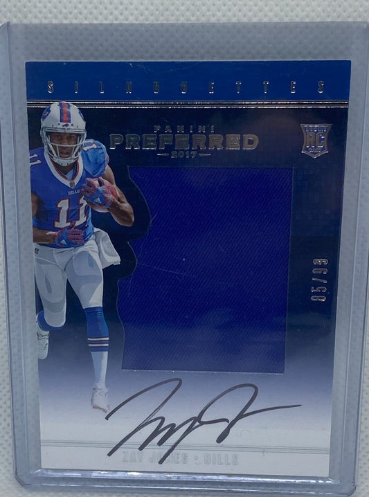 ZAY JONES 2017 PANINI PREFERRED JUMBO JERSEY ON CARD AUTO RC #D 85/99