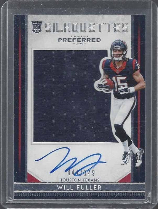 WILL FULLER 2016 PANINI PREFERRED SILHOUETTES TEXANS JERSEY AUTO RC #D 44/149
