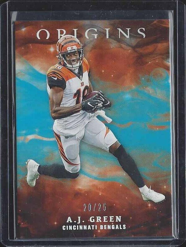 A.J. GREEN 2019 PANINI ORIGINS AQUA TEAL PARALLEL #D 20/25