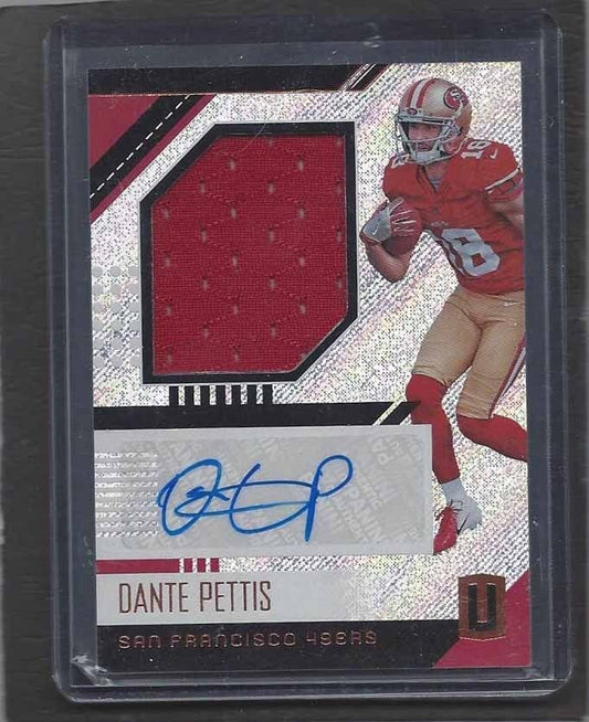 DANTE PETTIS 2018 PANINI UNPARALLELED 49ERS ROOKIE JERSEY AUTO RC