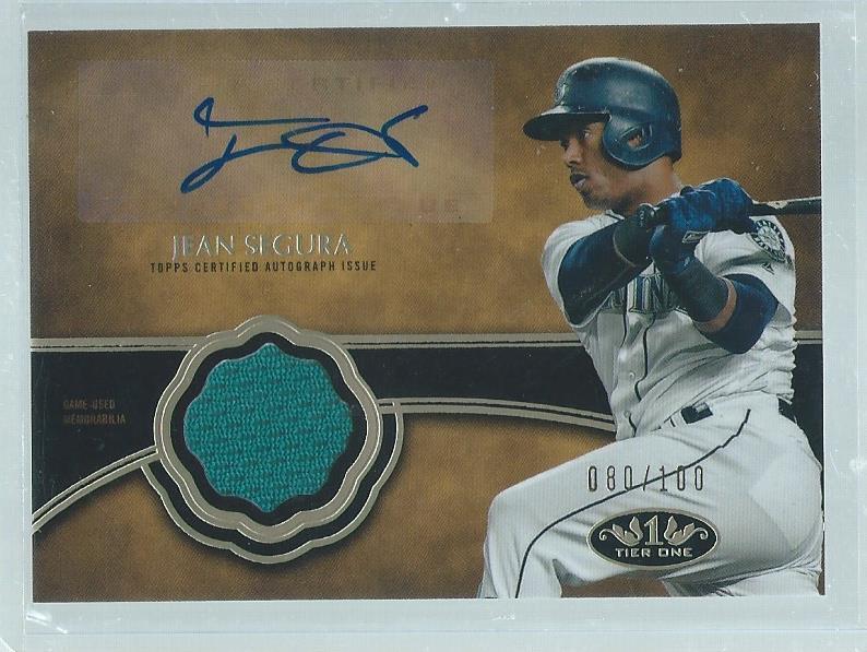 JEAN SEGURA 2019 TOPPS TIER ONE JERSEY AUTO #D 80/100