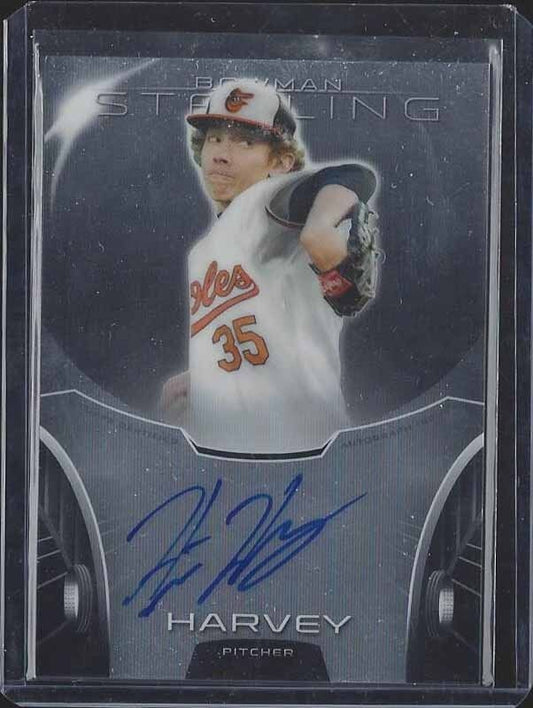 HUNTER HARVEY 2013 BOWMAN STERLING ORIOLES PROSPECT ON CARD AUTO