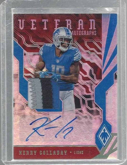 KENNY GOLLADAY 2018 PHOENIX VETERAN RED 4 COLOR LIONS PATCH AUTO #D 17/50
