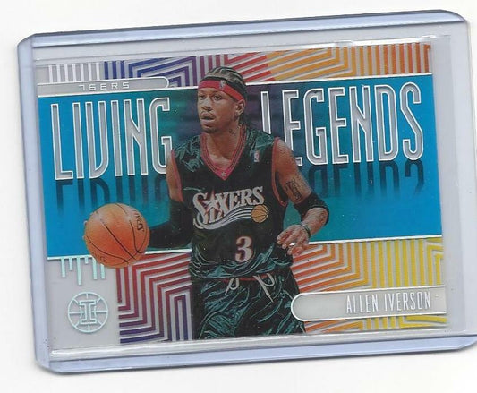 ALLEN IVERSON 2019-20 PANINI ILLUSIONS LIVING LEGENDS AQUA TEAL ACETATE SSP #18
