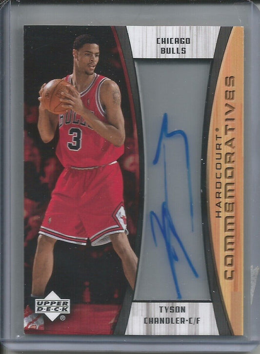 TYSON CHANDLER 2002 UPPER DECK HARDCOURT COMMEMORATIVES ROOKIE RC AUTO BULLS