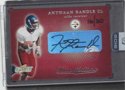 ANTWAAN RANDLE EL 2016 PANINI HONORS 2002 SCORE INSCRIPTIONS AUTO RC #D 16/30