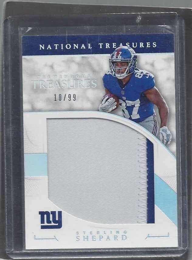 STERLING SHEPARD 2016 NATIONAL TREASURES TREMENDOUS JUMBO 2 COLOR PATCH RC /99