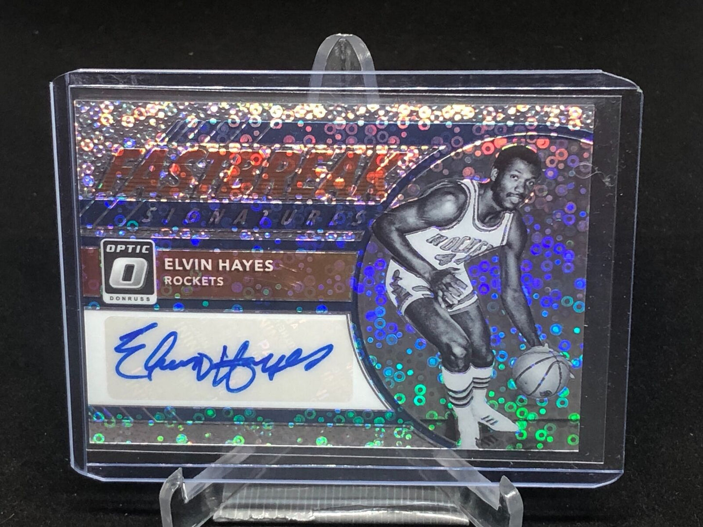 ELVIN HAYES 2017-18 PANINI OPTIC FASTBREAK SIGNATURES HOLO PRIZM AUTO