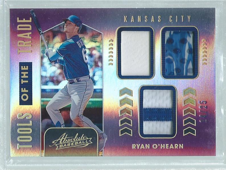 RYAN O'HEARN 2020 ABSOLUTE TOOLS OF THE TRADE TRIPLE PATCH PURPLE #D 14/25