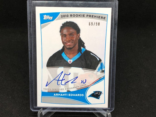 ARMANTI EDWARDS 2010 TOPPS ROOKIE PREMIERE ON CARD AUTO RC #D 69/90