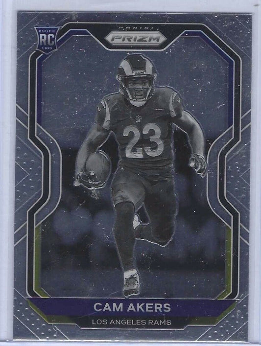 CAM AKERS 2020 PANINI PRIZM NEGATIVE BLACK & WHITE SP VARIATION RC #376