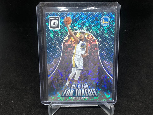 KEVIN DURANT 2017-18 DONRUSS OPTIC FAST BREAK ALL CLEAR FOR TAKEOFF HOLO # 9
