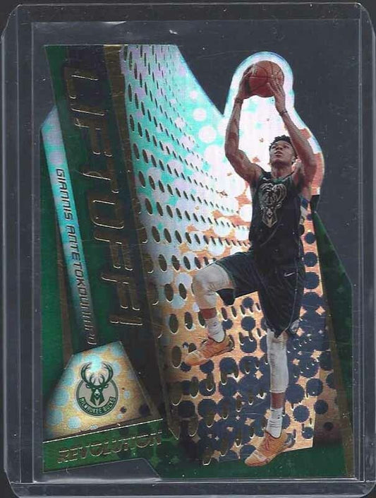 GIANNIS ANTETOKOUNMPO 2019-20 PANINI REVOLUTION LIFTOFF! SP DIE CUT INSERT #3