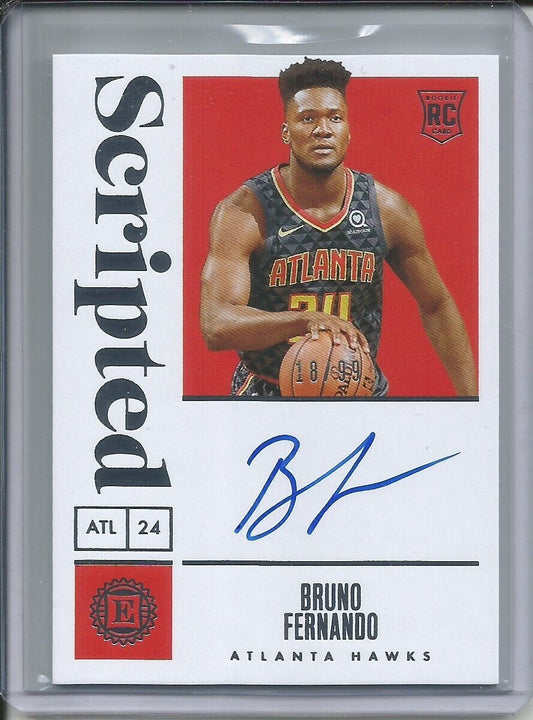 BRUNO FERNANDO 2019-20 PANINI ENCASED SCRIPTED ON CARD AUTO ROOKIE RC #D 18/99